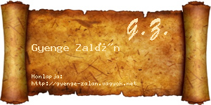 Gyenge Zalán névjegykártya